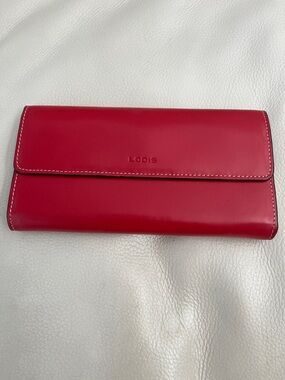 Lodis Smooth Red Leather Wallet EUC